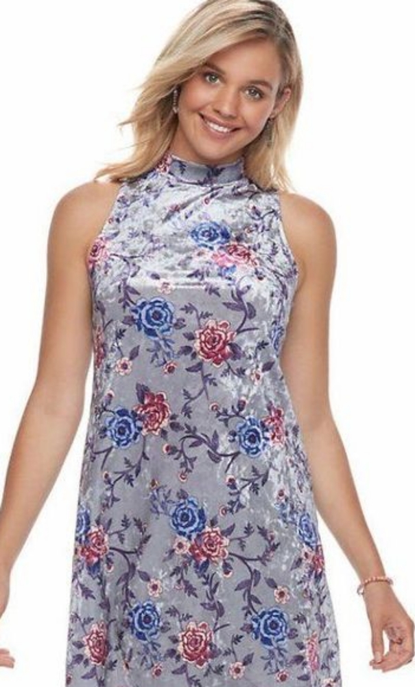 Velvet floral Mudd Dress Size Large